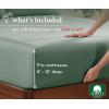 imageCalifornia Design Den 2Pack Twin Fitted Sheets Only  Soft 100 Cotton Durable Sateen Deep Pocket White Twin Fitted Sheet with AllAround Elastic  White13  Sage Green