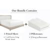 imageCalifornia Design Den 3Piece Bundle  Fitted Sheet with 2 Pillowcases 400 Thread Count 100 Cotton Sateen Deep Pockets Cal King Size Ivory