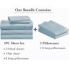 imageCalifornia Design Den 7 Piece Split King Size Sheet Set with 4 Pillowcases 400 Thread Count 100 Cotton Sateen Sky Blue