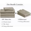 imageCalifornia Design Den 7 Piece Split King Size Sheet Set with 4 Pillowcases 400 Thread Count 100 Cotton Sateen Taupe