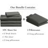 imageCalifornia Design Den Bedding Bundle  Split King Sheet Set with 4 Pillowcases 500 Thread Count 100 Cotton Sateen Grey