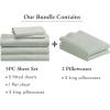 imageCalifornia Design Den Bedding Bundle  Split King Sheet Set with 4 Pillowcases 500 Thread Count 100 Cotton Sateen Silver Sage
