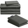 imageCalifornia Design Den Bedding Bundle  Split King Sheet Set with 4 Pillowcases 500 Thread Count 100 Cotton Sateen Grey