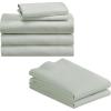 imageCalifornia Design Den Bedding Bundle  Split King Sheet Set with 4 Pillowcases 500 Thread Count 100 Cotton Sateen Silver Sage