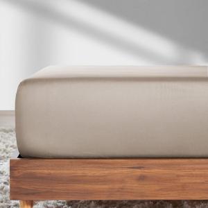 imageCalifornia Design Den 2Pack Twin Fitted Sheets Only  Soft 100 Cotton Durable Sateen Deep Pocket White Twin Fitted Sheet with AllAround Elastic  White03  Beige