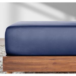 imageCalifornia Design Den 2Pack Twin Fitted Sheets Only  Soft 100 Cotton Durable Sateen Deep Pocket White Twin Fitted Sheet with AllAround Elastic  White08  Navy Blue