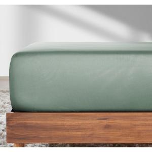 imageCalifornia Design Den 2Pack Twin Fitted Sheets Only  Soft 100 Cotton Durable Sateen Deep Pocket White Twin Fitted Sheet with AllAround Elastic  White13  Sage Green