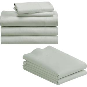 imageCalifornia Design Den Bedding Bundle  Split King Sheet Set with 4 Pillowcases 500 Thread Count 100 Cotton Sateen Silver Sage