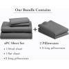 image6 Piece King Size Sheet Set with 4 Pillowcases 600 Thread Count 100 Cotton Sateen Grey