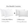 imageCalifornia Design Den 2 Bed Pillows with 2 Luxury Pillowcases Bundle  Soft ampamp Cooling Rayon from Bamboo King White