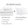 imageCalifornia Design Den 6 Piece Bedding Bundle  4 Piece Sheet Set 100 Cotton Sateen with 2 Bed Pillows King White