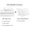 imageCalifornia Design Den 6 Piece Bedding Bundle  4 Piece Sheet Set 600 Thread Count 100 Cotton Sateen with 2 Bed Pillows King White