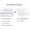 imageCalifornia Design Den 6 Piece Bedding Bundle 4 Piece Sheet Set 400 Thread Count 100 Cotton Sateen with 2 Pack Bed Pillows King White