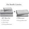 imageCalifornia Design Den 6 Piece King Size Sheet Set with 4 Pillowcases  Soft 100 Cotton Sateen Light Grey