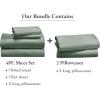 imageCalifornia Design Den 6 Piece King Size Sheet Set with 4 Pillowcases  Soft 100 Cotton Sateen Sage Green