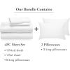 imageCalifornia Design Den 6 Piece King Size Sheet Set with 4 Pillowcases  Soft 100 Cotton Sateen White