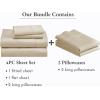 imageCalifornia Design Den 6 Piece King Size Sheet Set with 4 Pillowcases 400 Thread Count 100 Cotton Sateen Beige