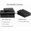 imageCalifornia Design Den 6 Piece King Size Sheet Set with 4 Pillowcases 400 Thread Count 100 Cotton Sateen Black