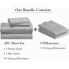 imageCalifornia Design Den 6 Piece King Size Sheet Set with 4 Pillowcases 400 Thread Count 100 Cotton Sateen Light Grey