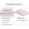 imageCalifornia Design Den 6 Piece King Size Sheet Set with 4 Pillowcases 400 Thread Count 100 Cotton Sateen Pink
