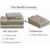imageCalifornia Design Den 6 Piece King Size Sheet Set with 4 Pillowcases 400 Thread Count 100 Cotton Sateen Taupe