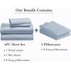 imageCalifornia Design Den 6 Piece King Size Sheet Set with 4 Pillowcases 600 Thread Count 100 Cotton Sateen Blue