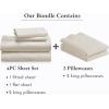 imageCalifornia Design Den 6 Piece King Size Sheet Set with 4 Pillowcases 600 Thread Count 100 Cotton Sateen Ivory