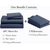 imageCalifornia Design Den 6 Piece King Size Sheet Set with 4 Pillowcases 600 Thread Count 100 Cotton Sateen Navy Blue