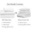 imageCalifornia Design Den 7Piece Bedding Bundle  4 Piece Sheet Set with 3 Piece Duvet Cover Set 400 Thread Count 100 Cotton Sateen King White