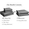 imageCalifornia Design Den Bedding Bundle  King Sheet Set with 4 Pillowcases 100 Egyptian Cotton Sateen Grey