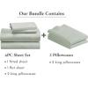 imageCalifornia Design Den Bedding Bundle  King Sheet Set with 4 Pillowcases 500 Thread Count 100 Cotton Sateen Silver Sage