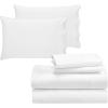 imageCalifornia Design Den 6 Piece King Size Sheet Set with 4 Pillowcases 600 Thread Count 100 Cotton Sateen White