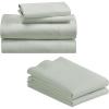 imageCalifornia Design Den Bedding Bundle  King Sheet Set with 4 Pillowcases 500 Thread Count 100 Cotton Sateen Silver Sage