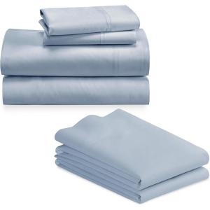 imageCalifornia Design Den 6 Piece King Size Sheet Set with 4 Pillowcases 600 Thread Count 100 Cotton Sateen Blue