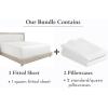 imageCalifornia Design Den 3Piece Bundle  Fitted Sheet with 2 Pillowcases 400 Thread Count 100 Cotton Sateen Deep Pockets Queen Size Antique White