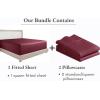 imageCalifornia Design Den 3Piece Bundle  Fitted Sheet with 2 Pillowcases 400 Thread Count 100 Cotton Sateen Deep Pockets Queen Size Burgundy Red