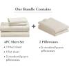 imageCalifornia Design Den 6 Piece Queen Size Sheet Set with 4 Pillowcases  1000 Thread Count 100 Cotton Sateen Ivory