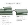 imageCalifornia Design Den 6 Piece Queen Size Sheet Set with 4 Pillowcases  Soft 100 Cotton Sateen Sage Green