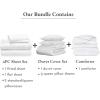 imageCalifornia Design Den 8Piece Bedding Bundle  4 Piece Sheet Set  3 Piece Duvet Cover Set 400 Thread Count 100 Cotton Sateen with 1 Comforter Queen White
