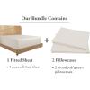 imageCalifornia Design Den Bedding Bundle  Queen Fitted Sheet with 2 Pillowcases 100 Organic Cotton Percale Natural Ivory