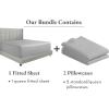 imageCalifornia Design Den Bedding Bundle  Queen Fitted Sheet with 2 Pillowcases 600 Thread Count 100 Cotton Sateen Light Grey