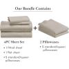 imageCalifornia Design Den Bedding Bundle  Queen Sheet Set with 4 Pillowcases 800 Thread Count 100 Cotton Sateen Beige