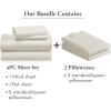 imageCalifornia Design Den Bedding Bundle  Queen Sheet Set with 4 Pillowcases 800 Thread Count 100 Cotton Sateen Ivory