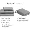 imageCalifornia Design Den Bedding Bundle  Queen Sheet Set with 4 Pillowcases 800 Thread Count 100 Cotton Sateen Light Grey