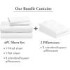 imageCalifornia Design Den Bedding Bundle  Queen Sheet Set with 4 Pillowcases 800 Thread Count 100 Cotton Sateen White