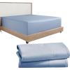 imageCalifornia Design Den 3Piece Bundle  Fitted Sheet with 2 Pillowcases Soft 100 Cotton Sateen Deep Pockets Queen Size Blue Hydrangea