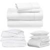imageCalifornia Design Den 8Piece Bedding Bundle  4 Piece Sheet Set  3 Piece Duvet Cover Set 400 Thread Count 100 Cotton Sateen with 1 Comforter Queen White