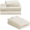 imageCalifornia Design Den Bedding Bundle  Queen Sheet Set with 4 Pillowcases 500 Thread Count 100 Cotton Sateen Ivory