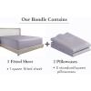 imageCalifornia Design Den 3Piece Bundle  Fitted Sheet with 2 Pillowcases 400 Thread Count 100 Cotton Sateen Deep Pockets Queen Size Lavender Grey