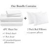 imageCalifornia Design Den 6 Piece Bedding Bundle  4 Piece Sheet Set 100 Cotton Sateen with 2 Bed Pillows Queen White